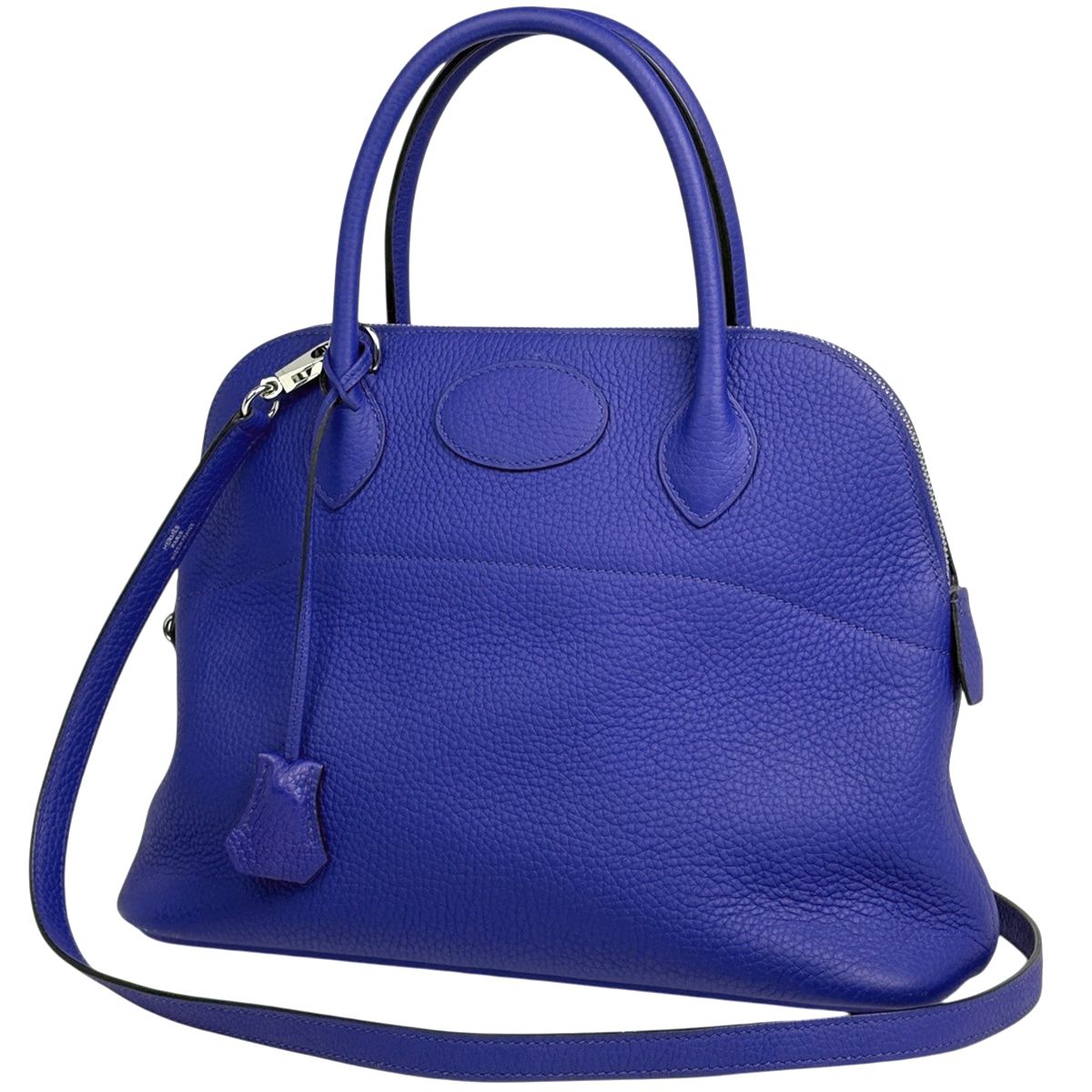Hermes Bolide 31 2-Way Handbag Taurillon Clemence Blue Electric