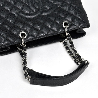 Chanel CC Logo Chain Tote Shoulder Bag Quilted Grand Shopping GST Caviar — view 6