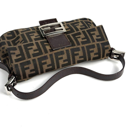 Fendi Zucca Pattern Mamma Baguette Shoulder Bag Canvas Brown — view 9