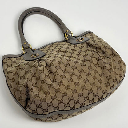 Gucci GG Pattern Tote Interlocking Studs Canvas Beige Gray — view 2