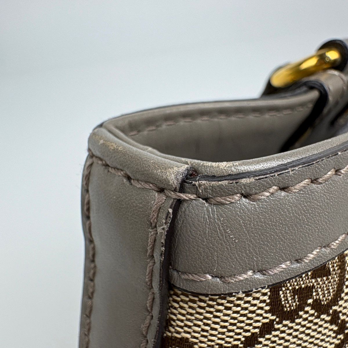 Gucci GG Pattern Tote Interlocking Studs Canvas Beige Gray — view 7