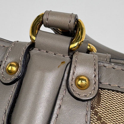 Gucci GG Pattern Tote Interlocking Studs Canvas Beige Gray — view 5