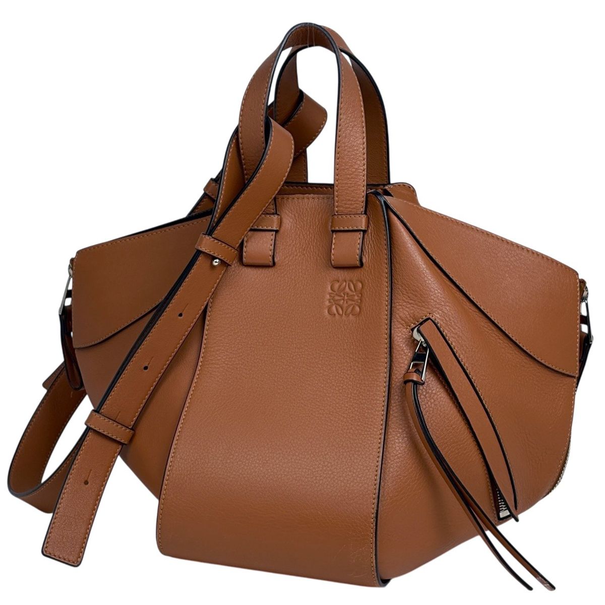 Loewe Hammock Bag Small Anagram 2-Way Leather Brown