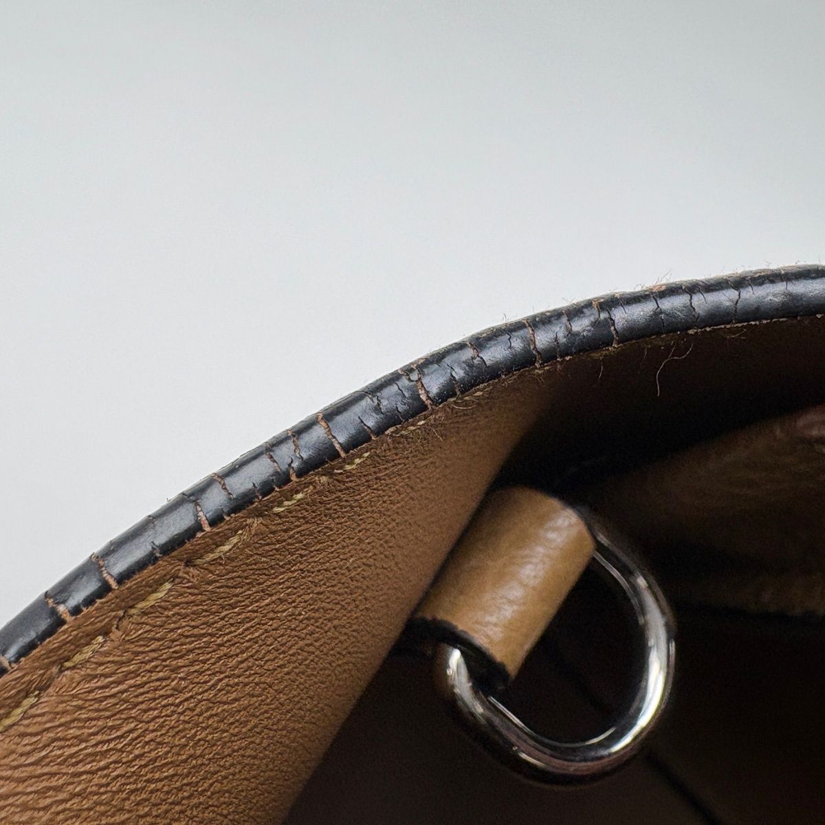 Prada Logo Handbag 2-Way Leather Brown — view 8