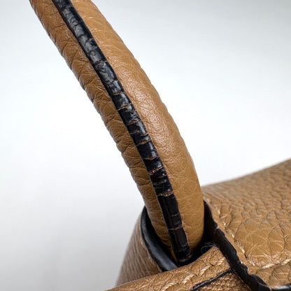 Prada Logo Handbag 2-Way Leather Brown — view 5