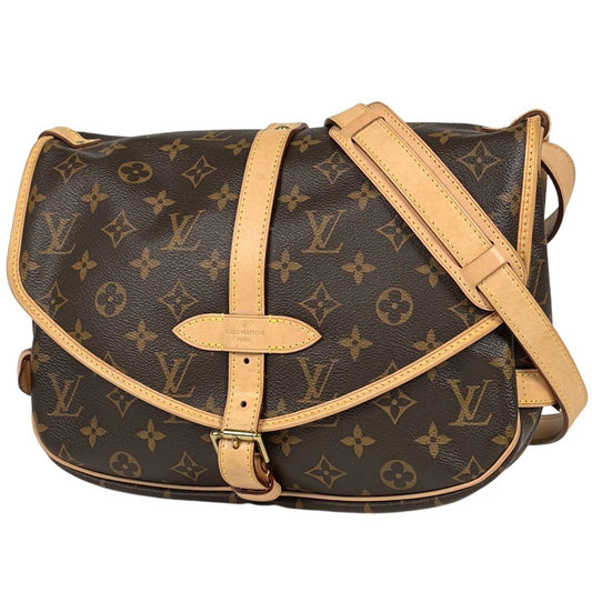 Louis Vuitton Saumur Crossbody Shoulder Bag Monogram Brown