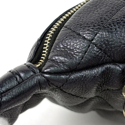 Chanel CC Logo Belt Bag Quilted Caviar Leather Black — view 5