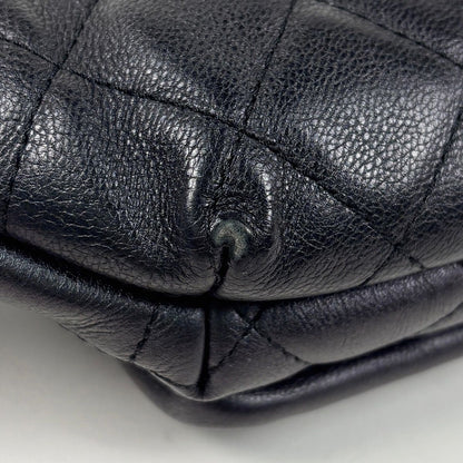 Chanel CC Logo Belt Bag Quilted Caviar Leather Black — view 3