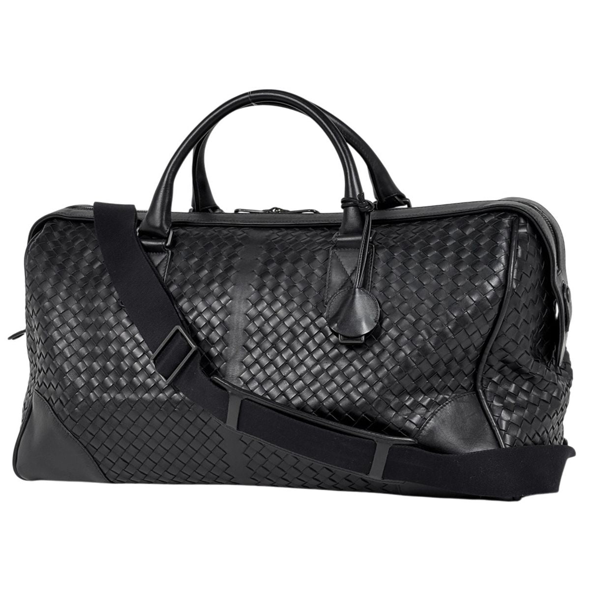 Bottega Veneta Intrecciato Boston Bag 2-Way Leather Black