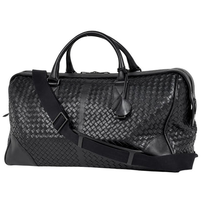 Bottega Veneta Intrecciato Boston Bag 2-Way Leather Black