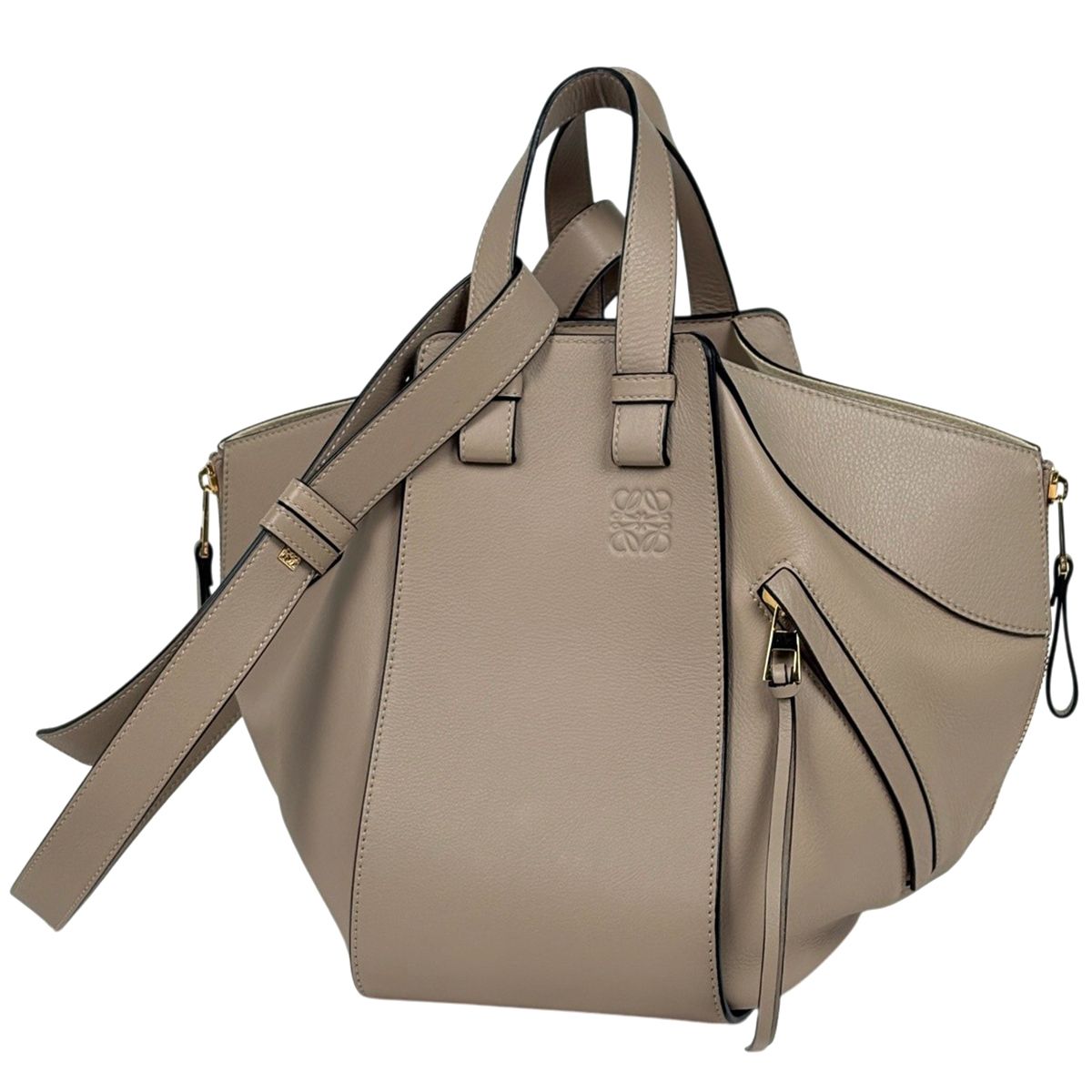 Loewe Hammock Bag Small 2-Way Leather Beige