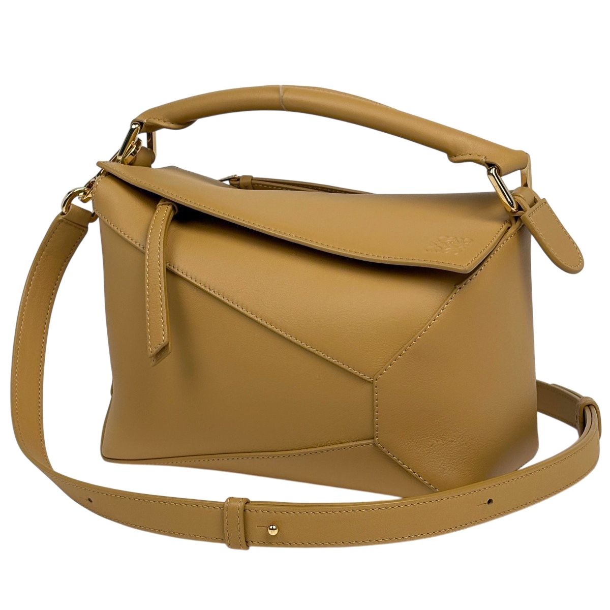 Loewe Puzzle Bag Small 2-Way Handbag Leather Yellow Beige