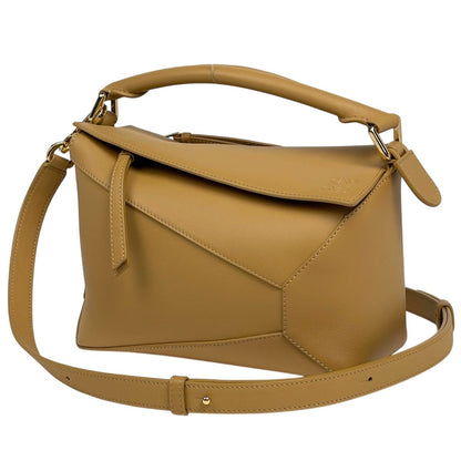 Loewe Puzzle Bag Small 2-Way Handbag Leather Yellow Beige
