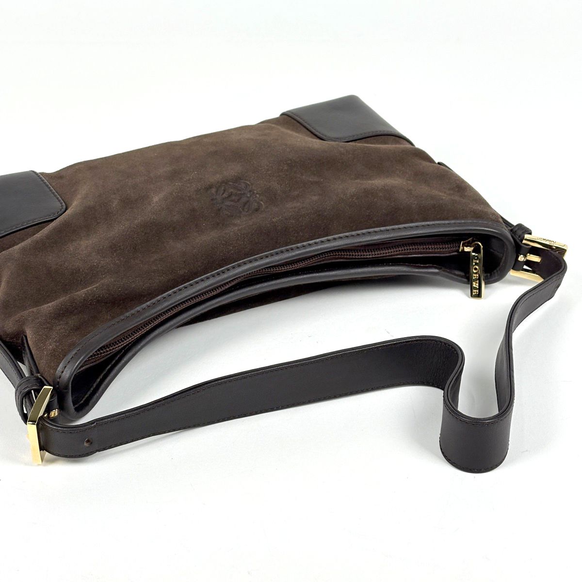 Loewe Anagram Shoulder Bag Suede Brown — view 6