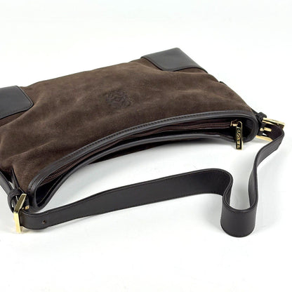 Loewe Anagram Shoulder Bag Suede Brown — view 6