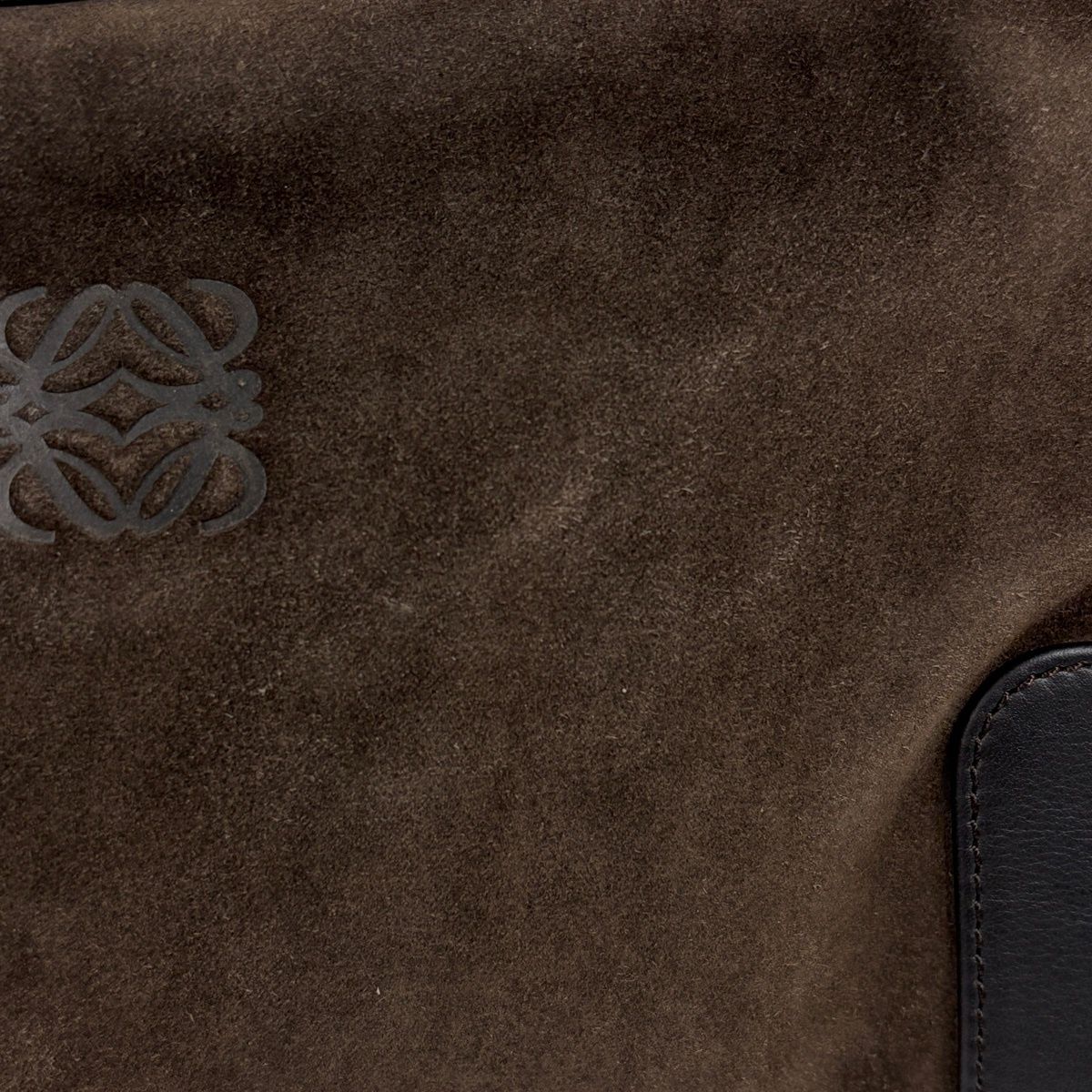 Loewe Anagram Shoulder Bag Suede Brown — view 4
