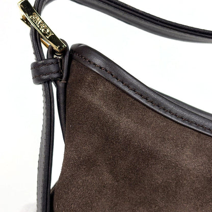 Loewe Anagram Shoulder Bag Suede Brown — view 5