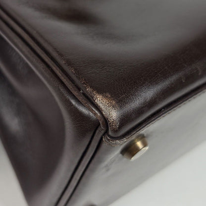 Hermes Kelly 28 Retourne Handbag Box Calf Brown — view 8