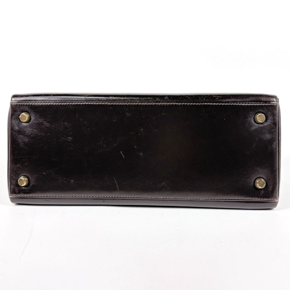 Hermes Kelly 28 Retourne Handbag Box Calf Brown — view 5