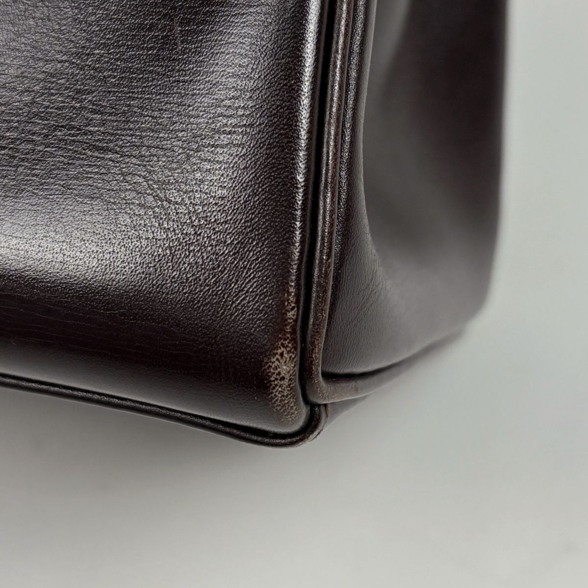Hermes Kelly 28 Retourne Handbag Box Calf Brown — view 9
