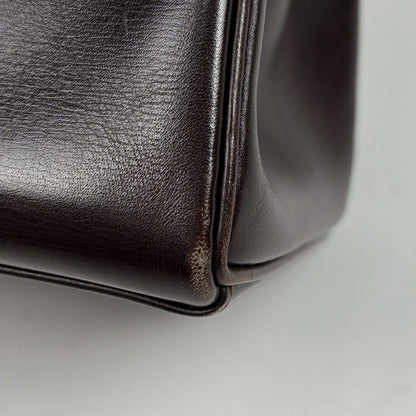 Hermes Kelly 28 Retourne Handbag Box Calf Brown — view 9