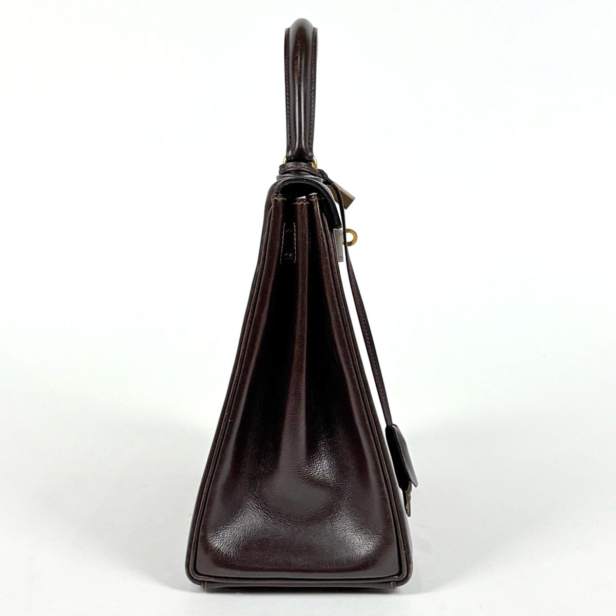 Hermes Kelly 28 Retourne Handbag Box Calf Brown — view 4