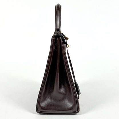 Hermes Kelly 28 Retourne Handbag Box Calf Brown — view 4
