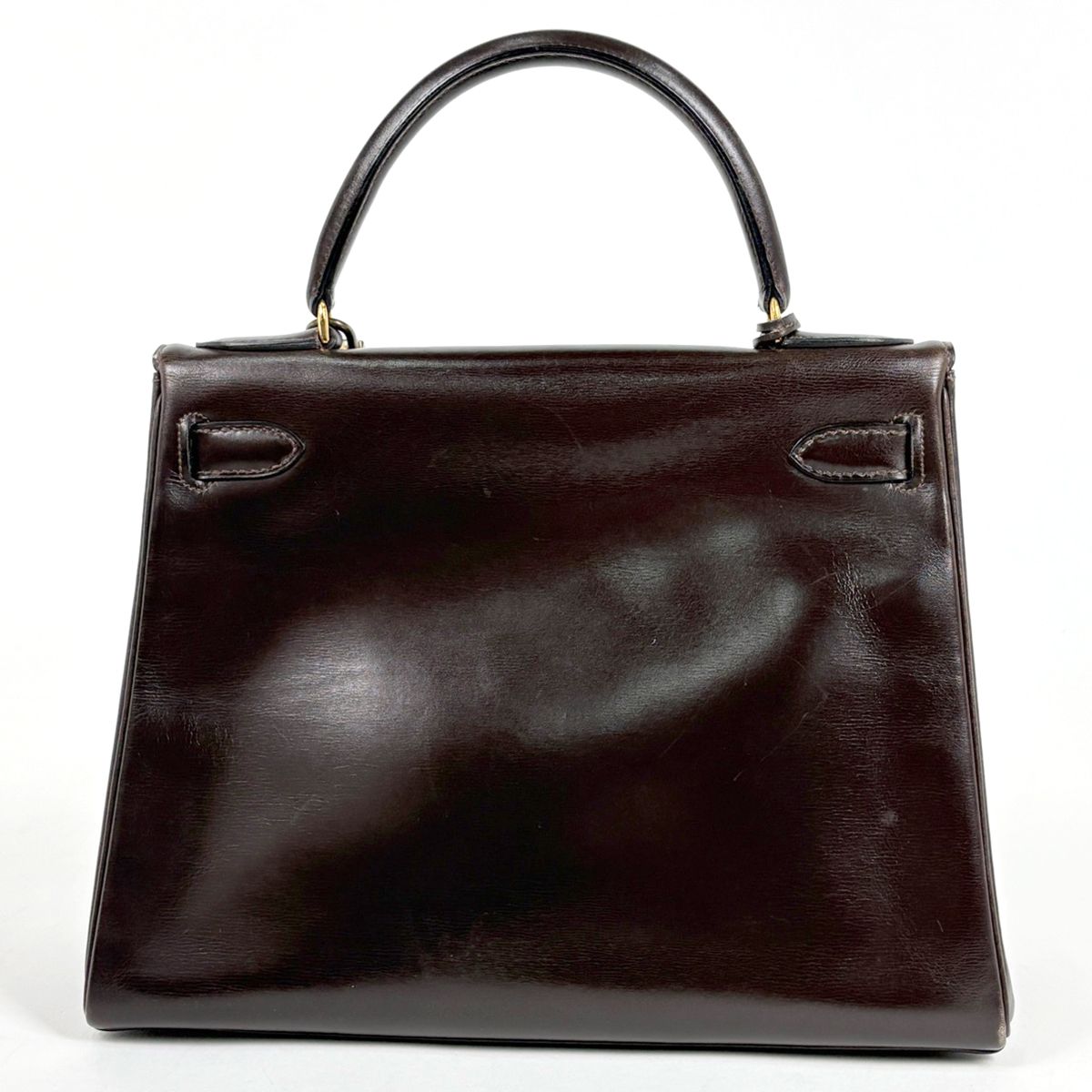 Hermes Kelly 28 Retourne Handbag Box Calf Brown — view 3