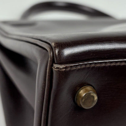 Hermes Kelly 28 Retourne Handbag Box Calf Brown — view 7