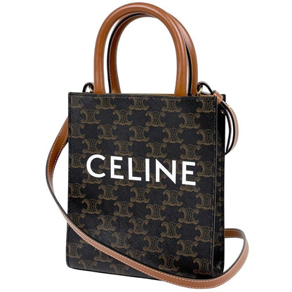Celine Mini Vertical Cover Triomphe Black Brown Tote