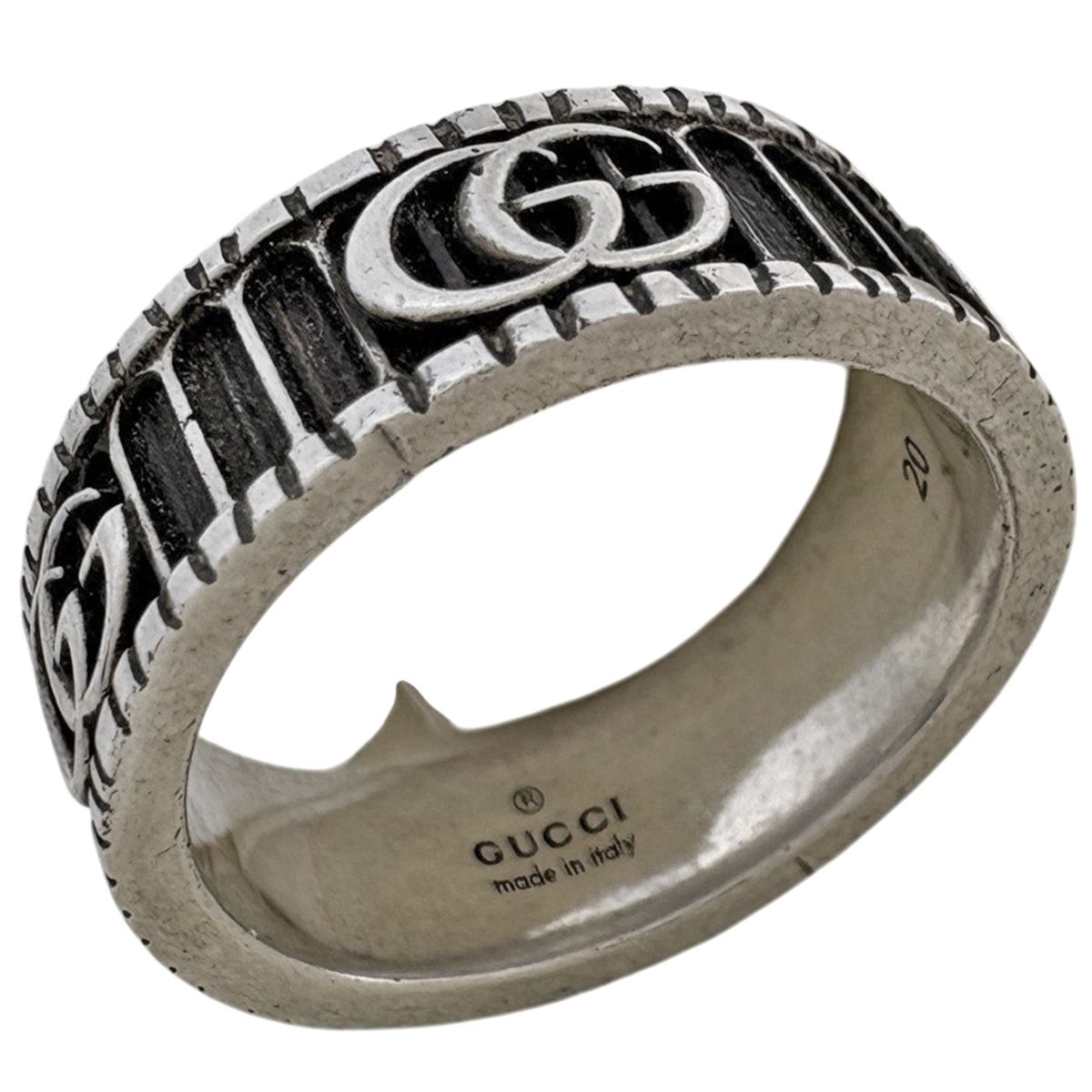 Gucci Double Wide Ring 925 Sterling Silver
