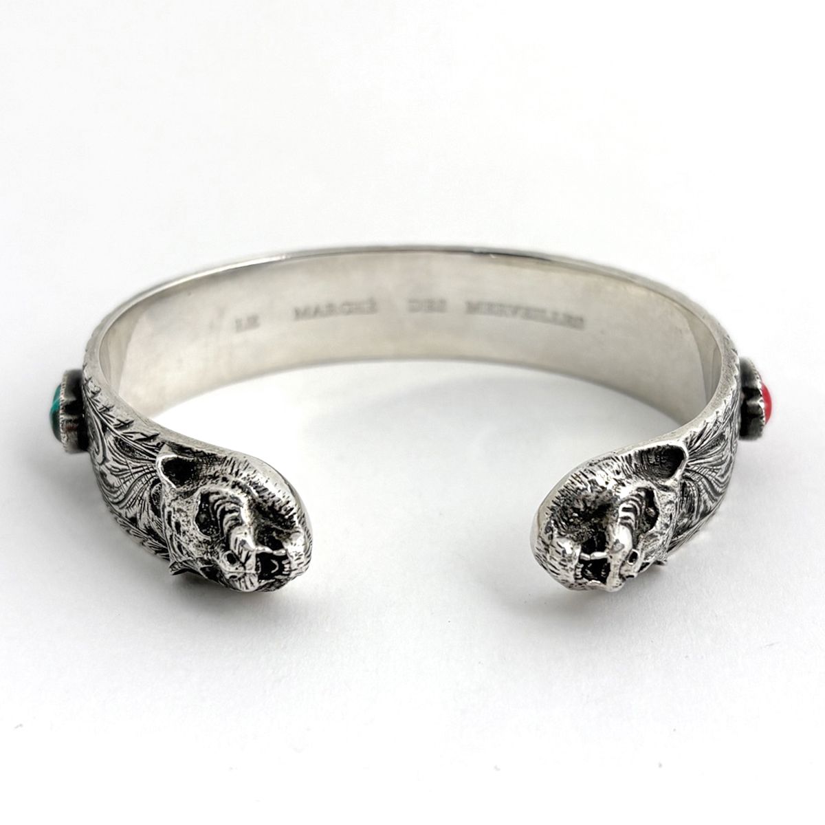Gucci Cat Head Bangle Interlocking 925 Sterling Silver Bracelet — view 3