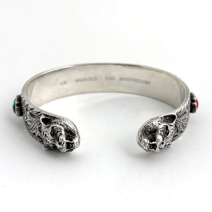 Gucci Cat Head Bangle Interlocking 925 Sterling Silver Bracelet — view 3