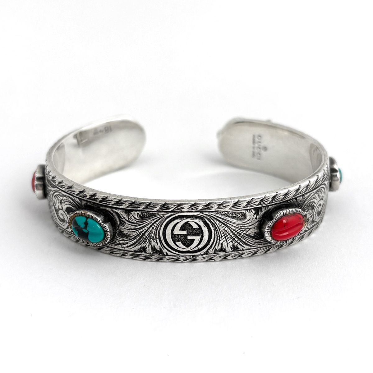 Gucci Cat Head Bangle Interlocking 925 Sterling Silver Bracelet — view 2