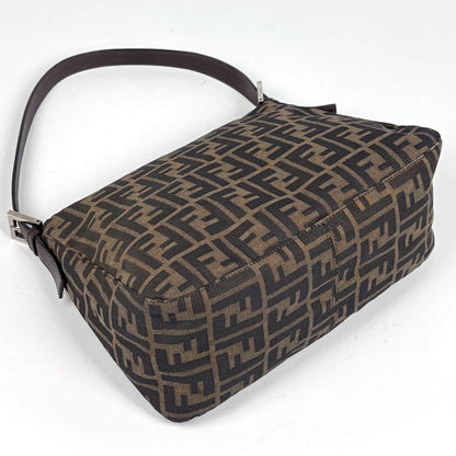 Fendi Zucca Pattern Shoulder Bag Mamma Baguette Canvas Brown — view 2