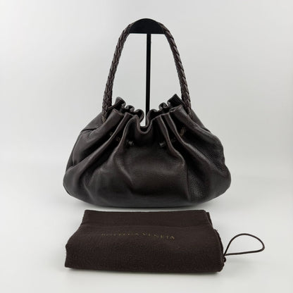 Bottega Veneta Intrecciato Shoulder Bag Leather Brown Vintage — view 3
