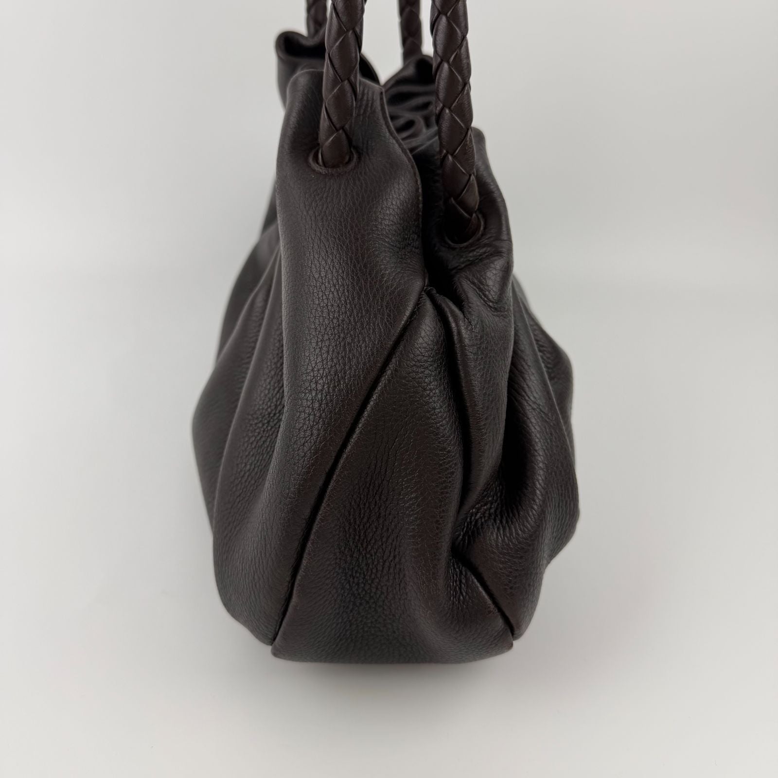 Bottega Veneta Intrecciato Shoulder Bag Leather Brown Vintage — view 6