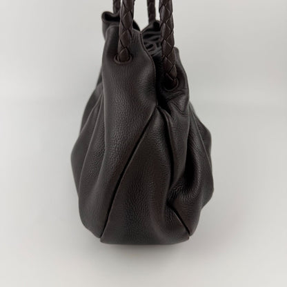 Bottega Veneta Intrecciato Shoulder Bag Leather Brown Vintage — view 6
