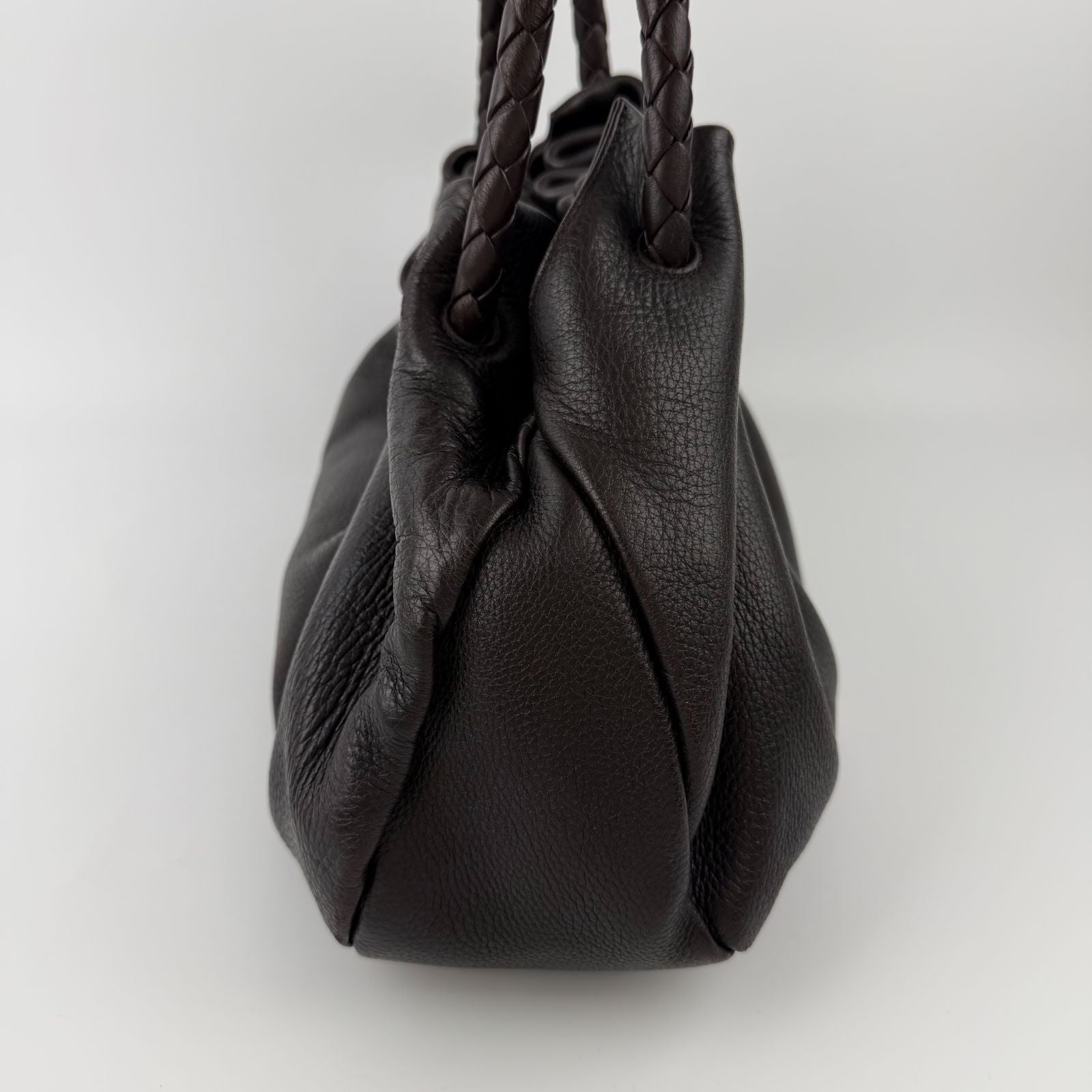 Bottega Veneta Intrecciato Shoulder Bag Leather Brown Vintage — view 7