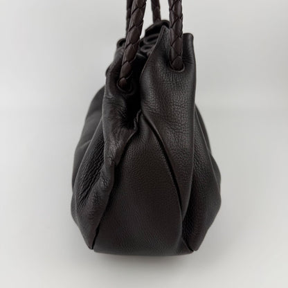 Bottega Veneta Intrecciato Shoulder Bag Leather Brown Vintage — view 7