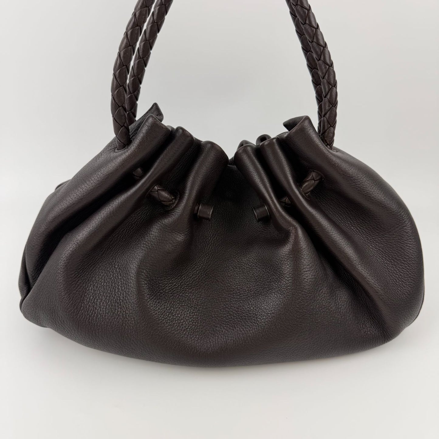 Bottega Veneta Intrecciato Shoulder Bag Leather Brown Vintage — view 5
