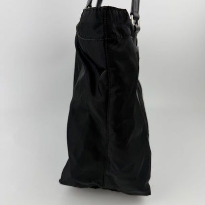 Prada Tote Nylon Leather Black Vintage — view 6