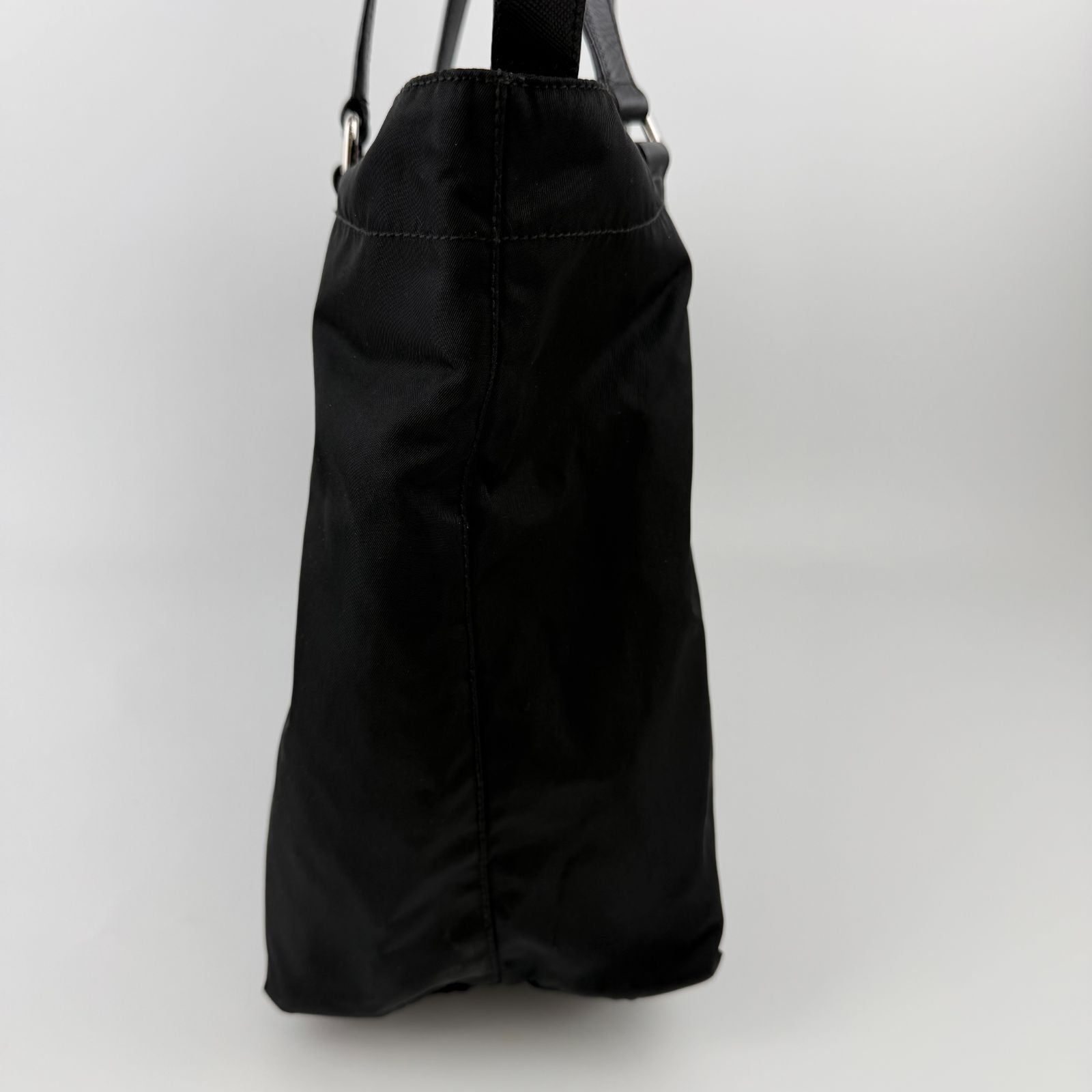 Prada Tote Nylon Leather Black Vintage — view 5