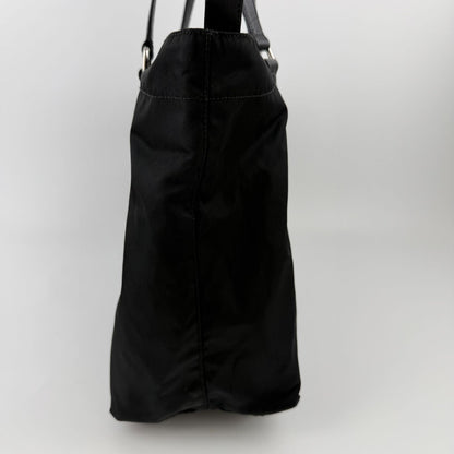 Prada Tote Nylon Leather Black Vintage — view 5