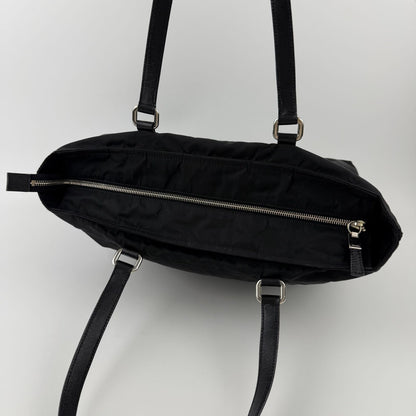 Prada Tote Nylon Leather Black Vintage — view 7