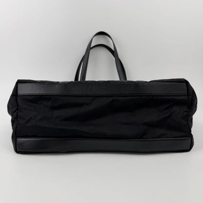 Prada Tote Nylon Leather Black Vintage — view 8