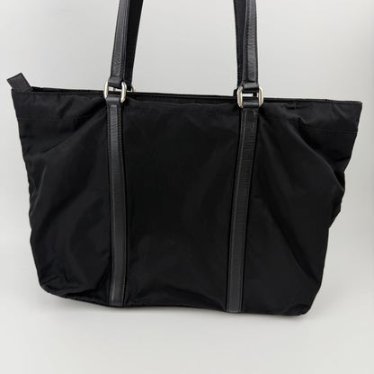 Prada Tote Nylon Leather Black Vintage — view 4