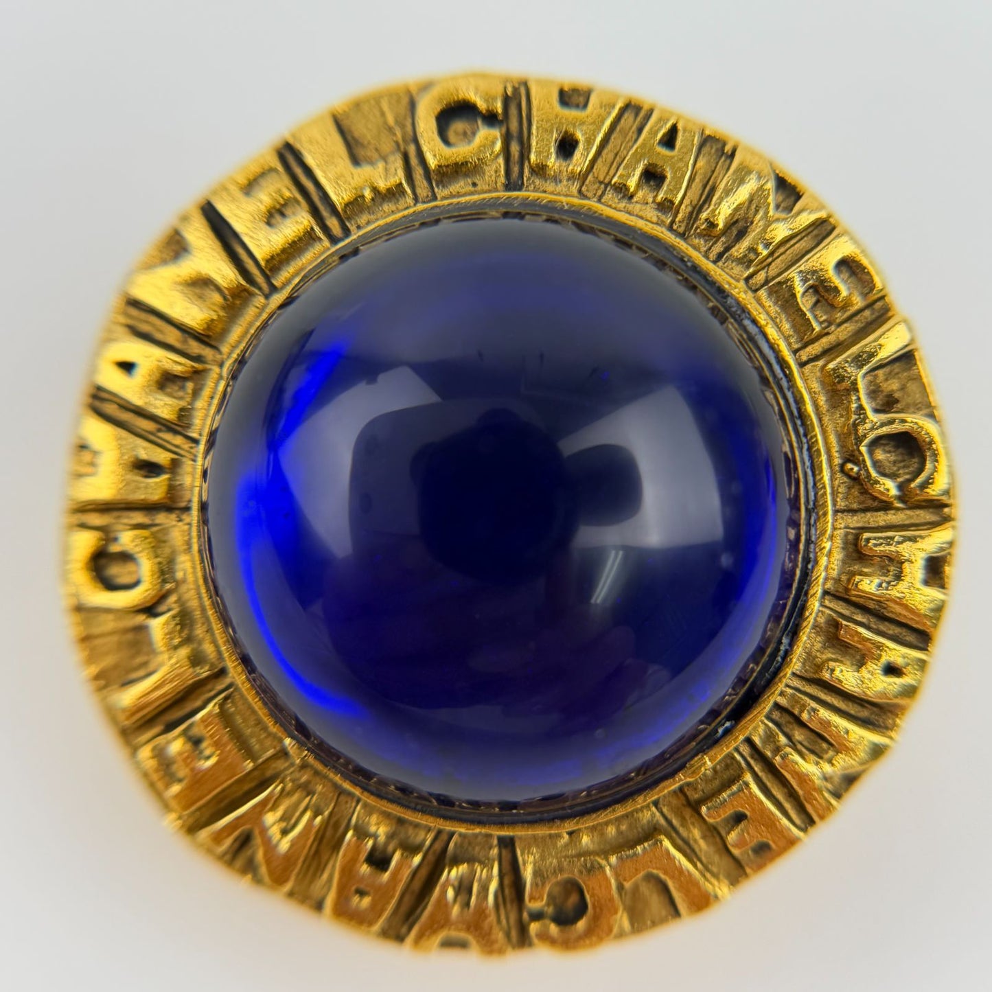 Chanel Earrings Plated Blue Gold Vintage — view 2