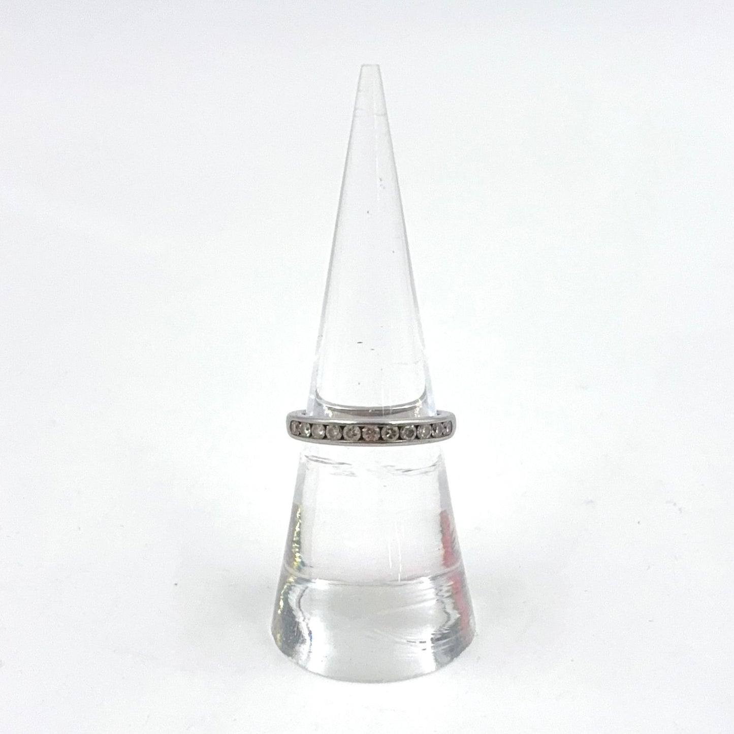 Tiffany & Co Channel Setting Half Circle Diamond Platinum Ring — view 5