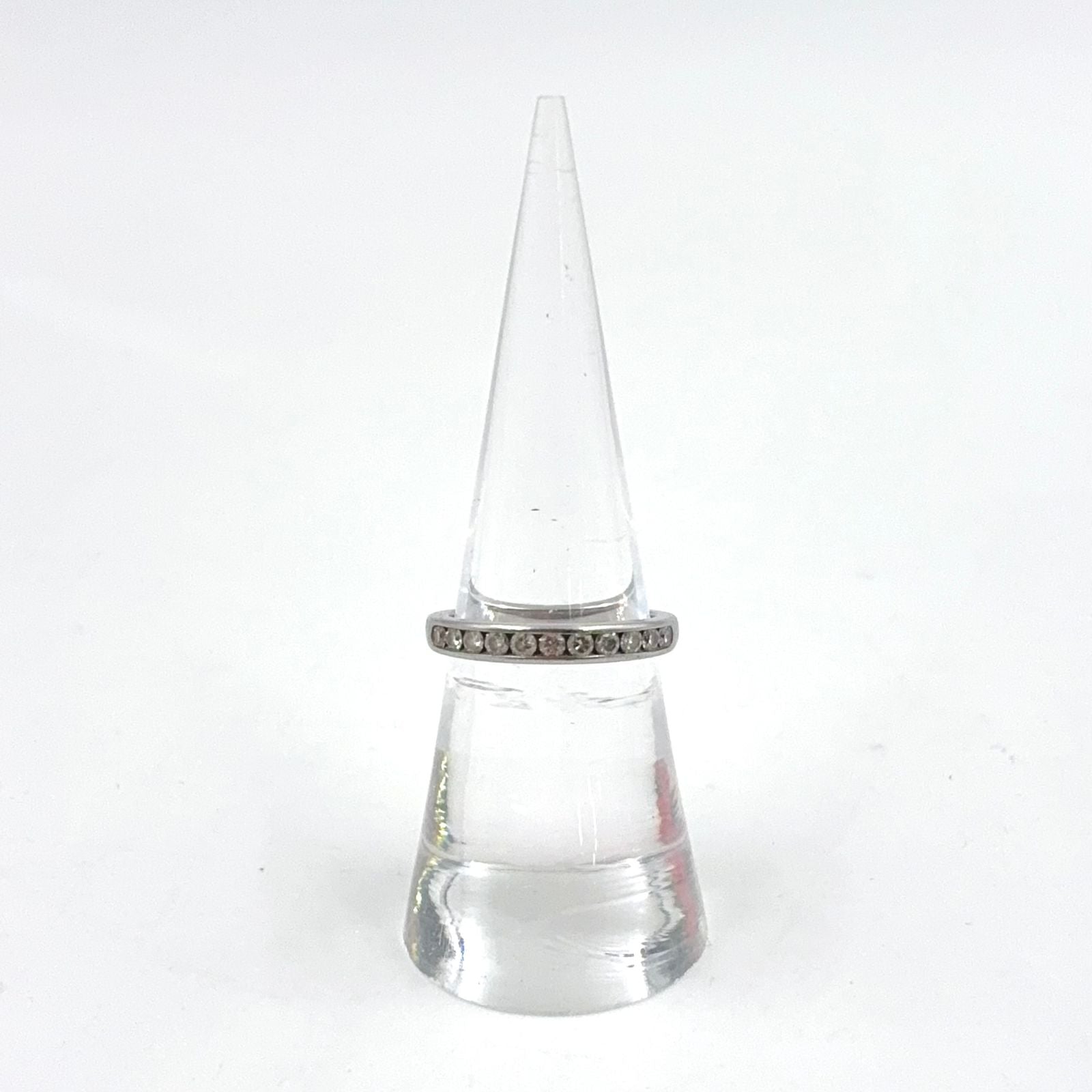 Tiffany & Co Channel Setting Half Circle Diamond Platinum Ring — view 5